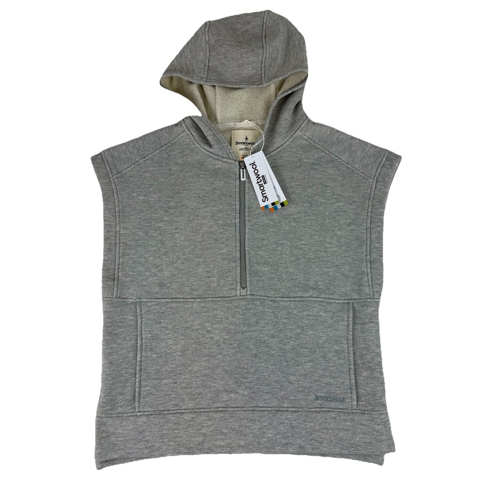 Smartwool Terry Hoodie Vest Women's Large Gray Merino Wool Blend NWT‎ 016937L31